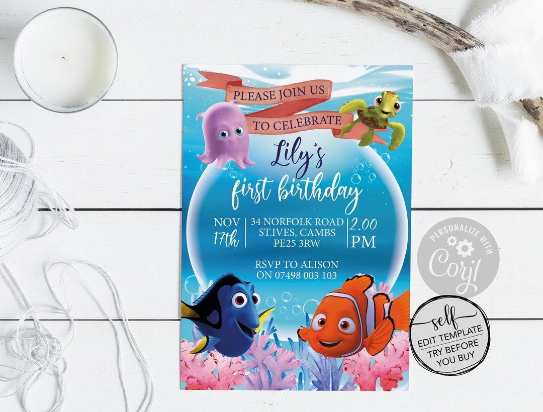 Free Printable Finding Nemo Invitations