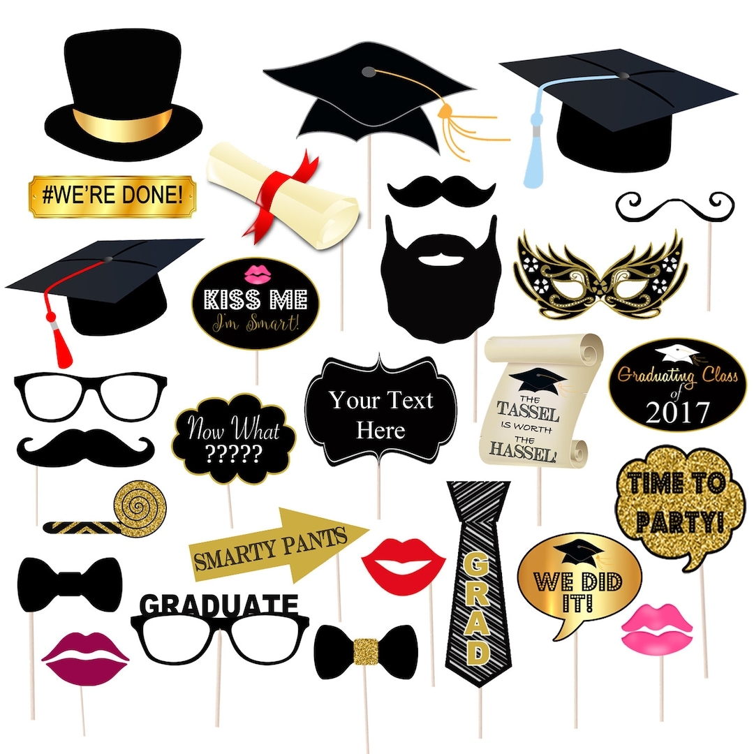 EDITABLE Graduation Party Props Printable Photo Booth INSTANT DOWNLOAD High School Graduation College Graduate Senior Grad Party Decor Etsy
