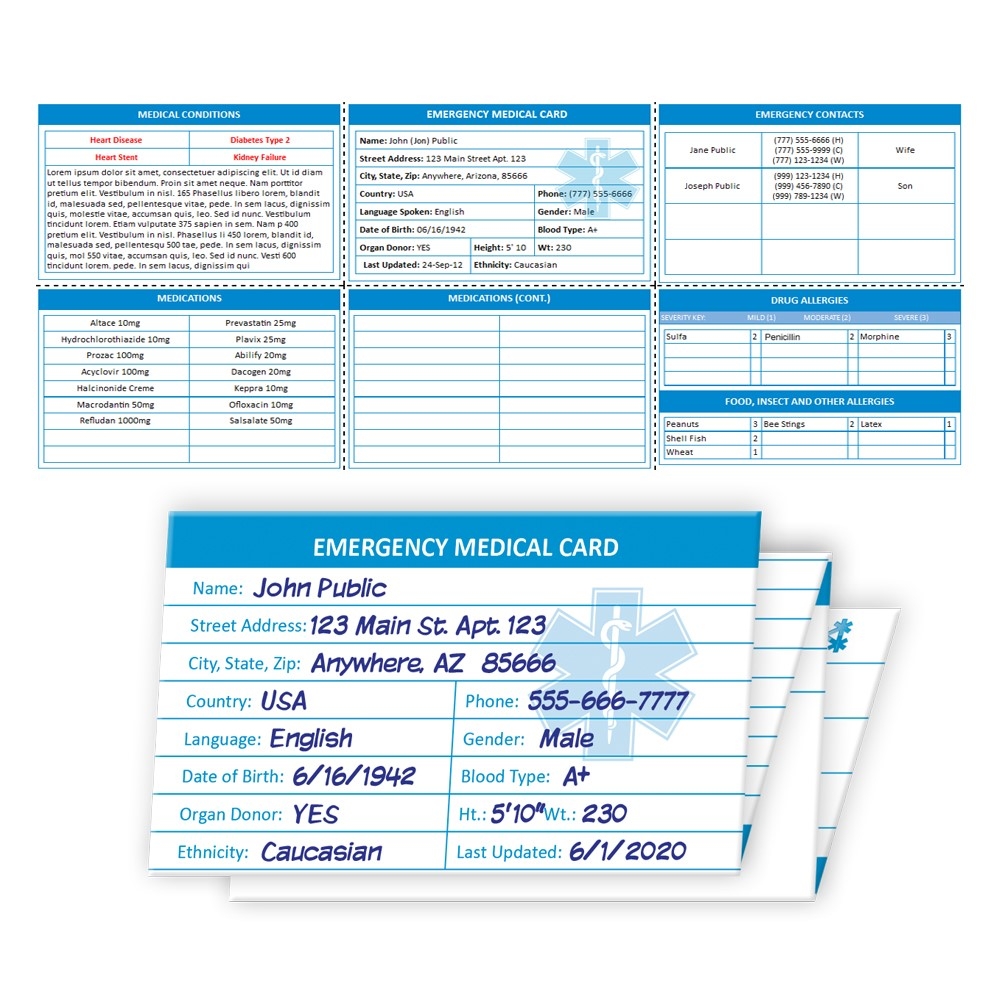 Free Printable Medical Wallet Card