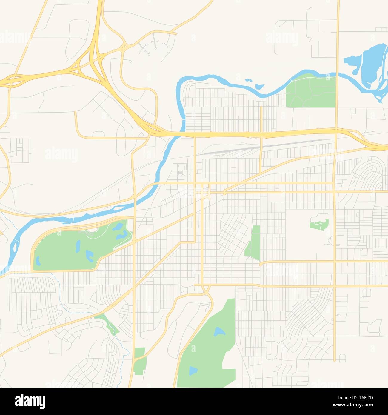 Empty Vector Map Of Casper Wyoming USA Printable Road Map Created In Classic Web Colors For Infographic Backgrounds Stock Vector Image Art Alamy