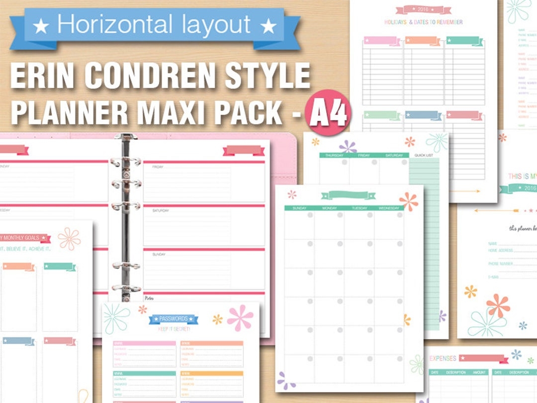 Erin Condren Horizontal Free Printables