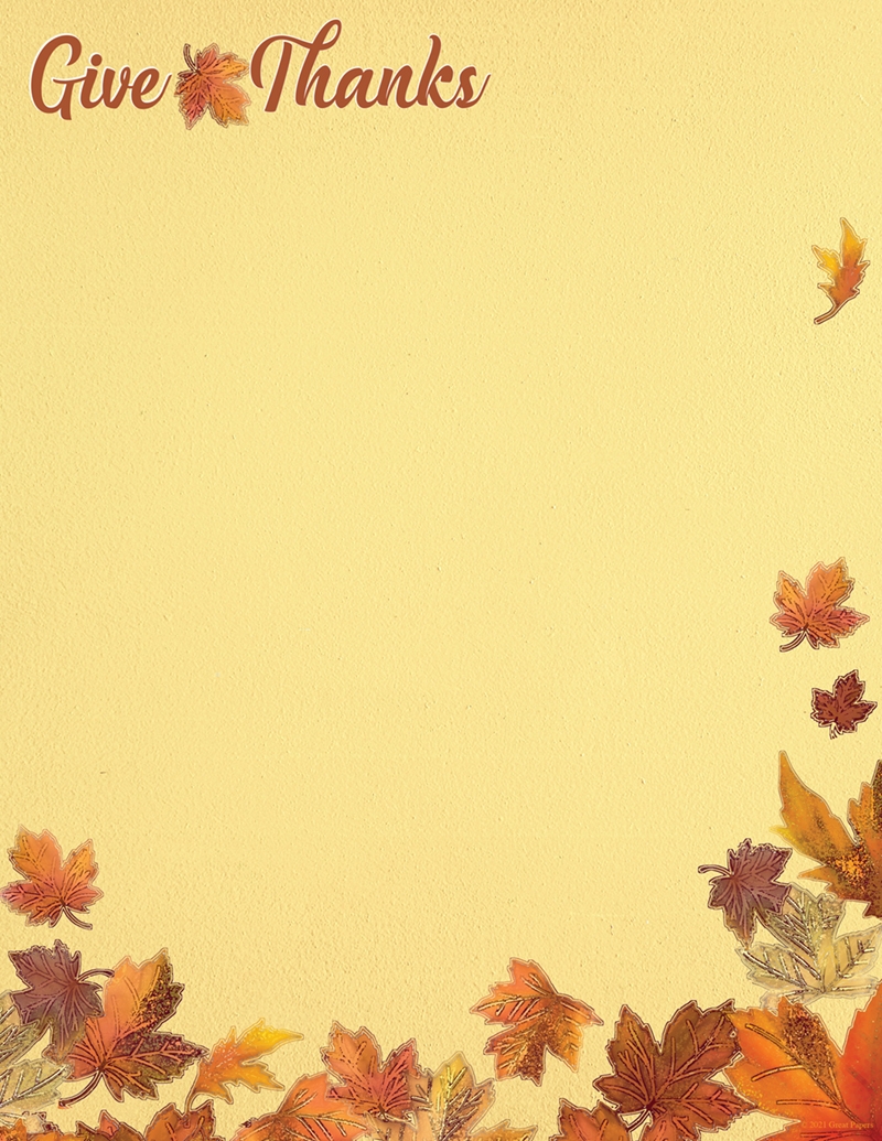 Fall Give Thanks Thanksgiving Letterhead 50 CT 2021120 Designer Papers Decorative Printer Paper Printable Paper Christmas Stationery