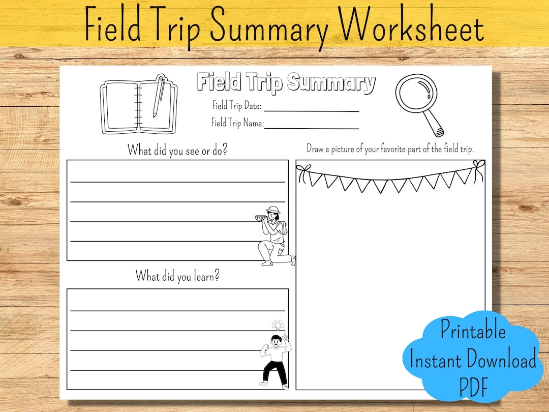 Field Trip Log Field Trip Journal Homeschool Field Trip Report Field Trip Worksheet Printable Field Trip Worksheet Etsy
