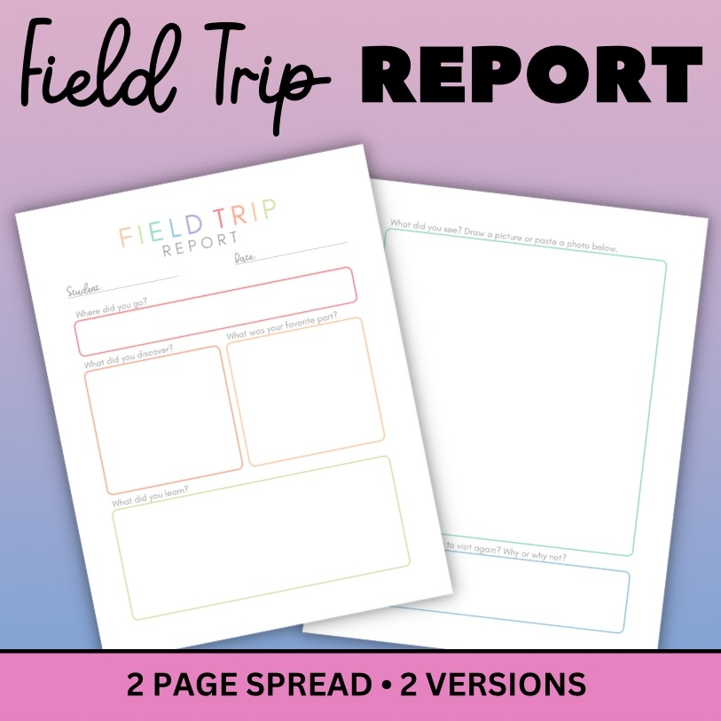 Field Trip Report Field Trip Log Field Trip Journal School Field Trip School Outing Field Trip Worksheet Classful