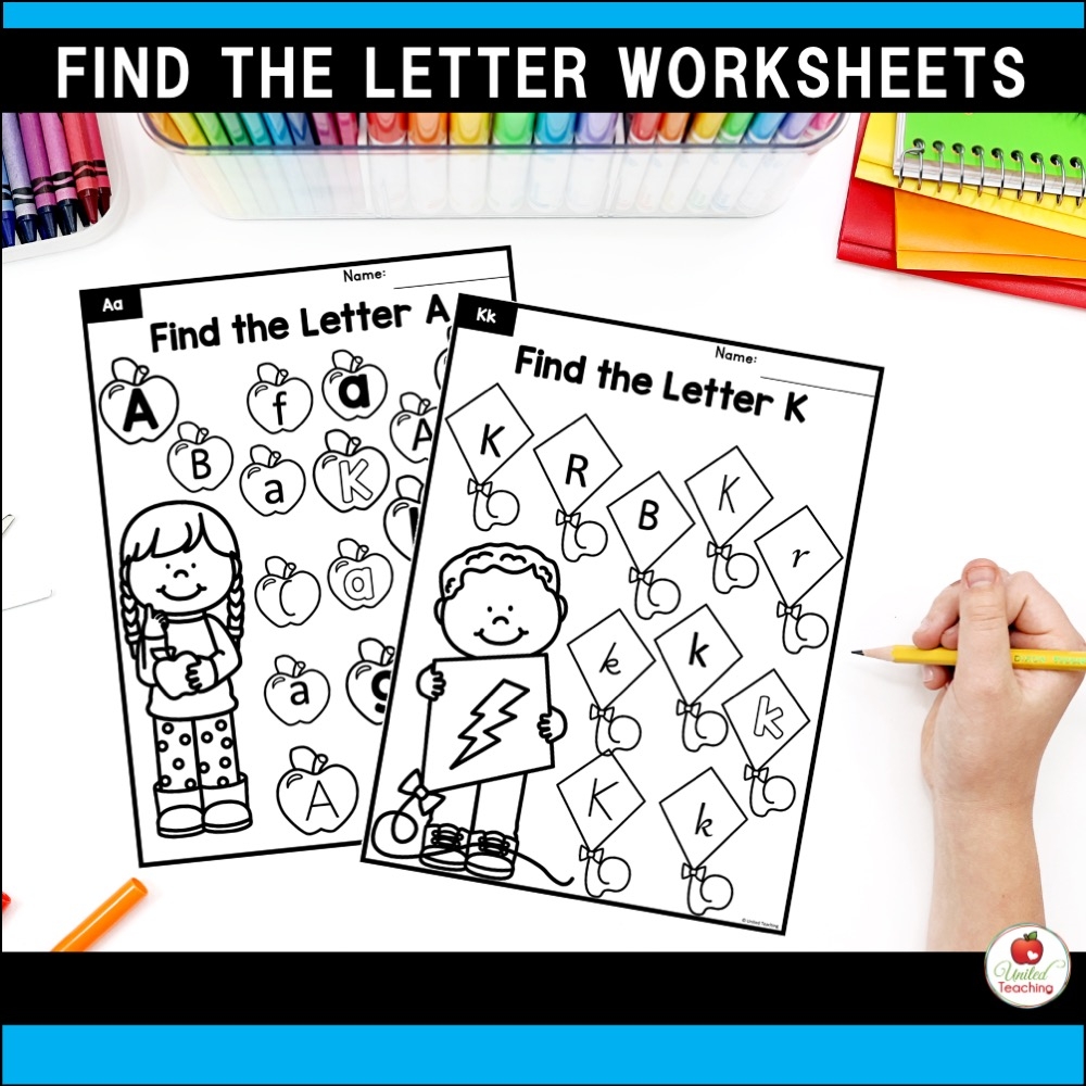 Find The Letter Alphabet Recognition Worksheets United Teaching