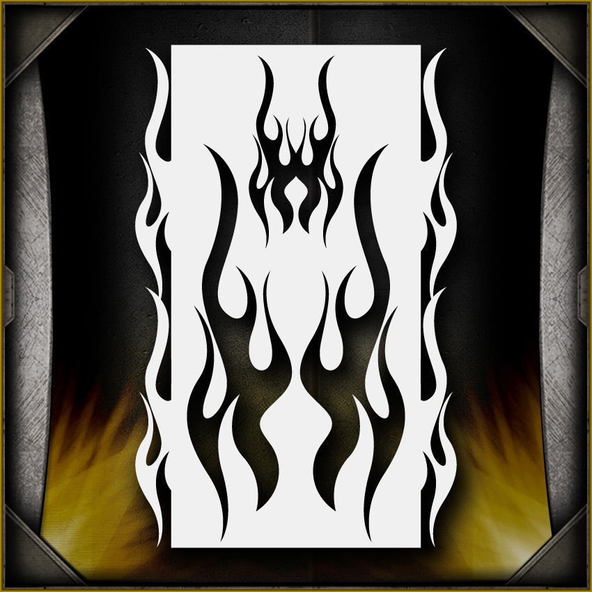 Flames 6 Airsick Airbrush Stencil Template For Sale Online EBay