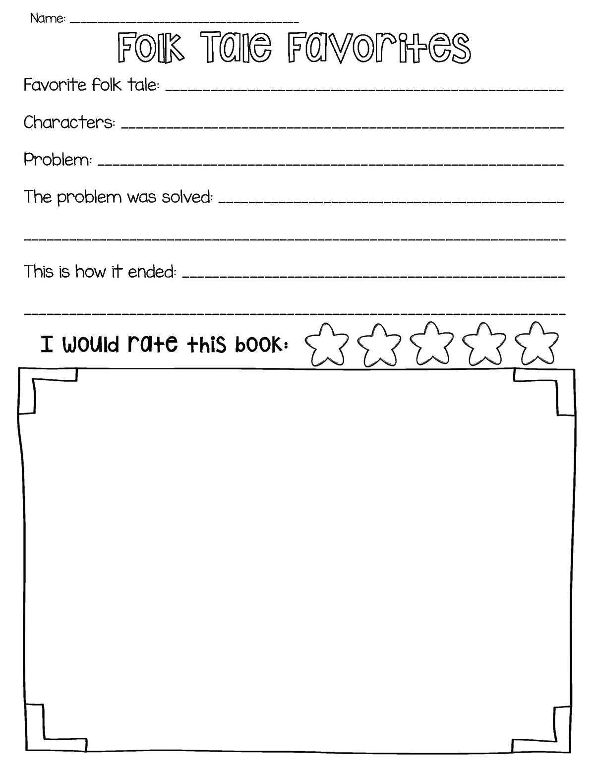Folktales Graphic Organizers