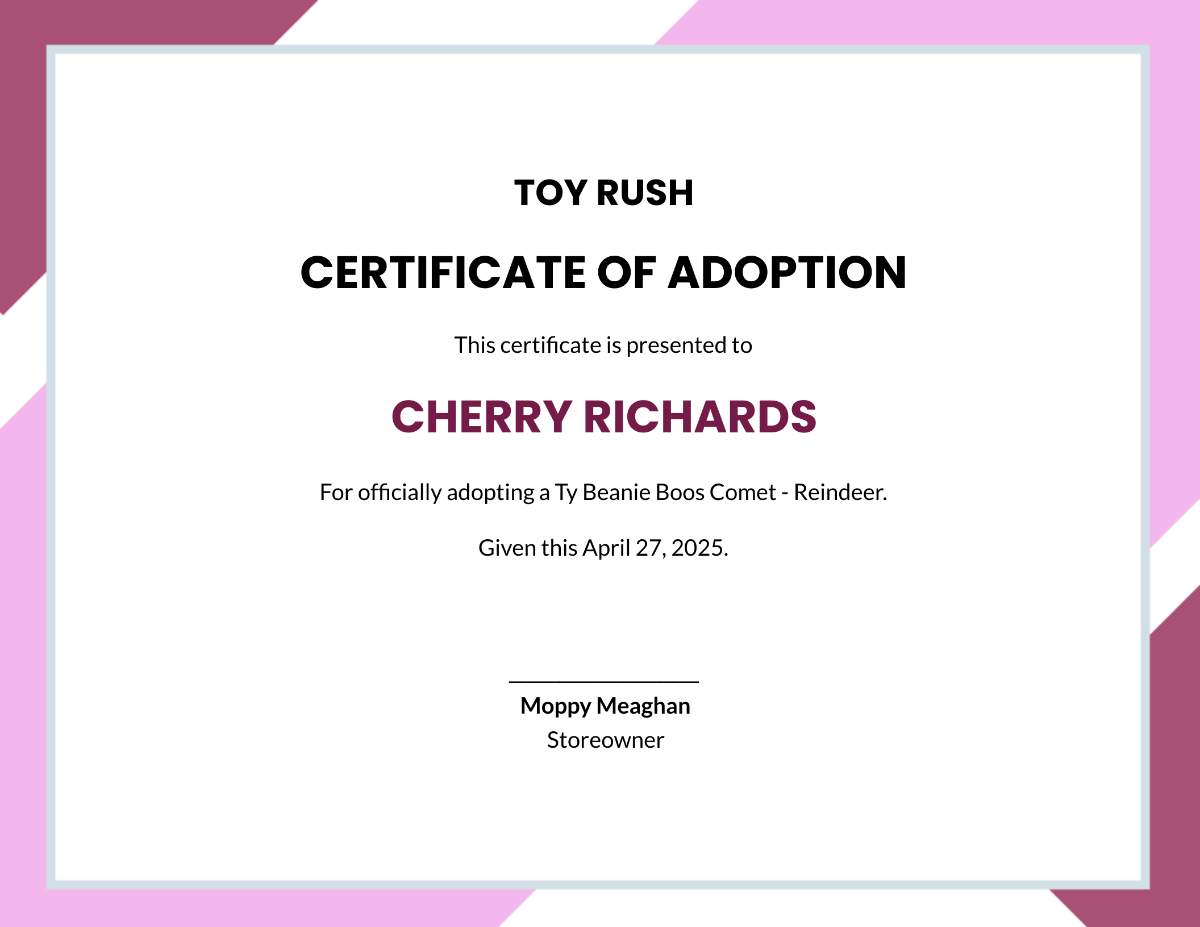 FREE Adoption Certificate Templates Examples Edit Online Download Template