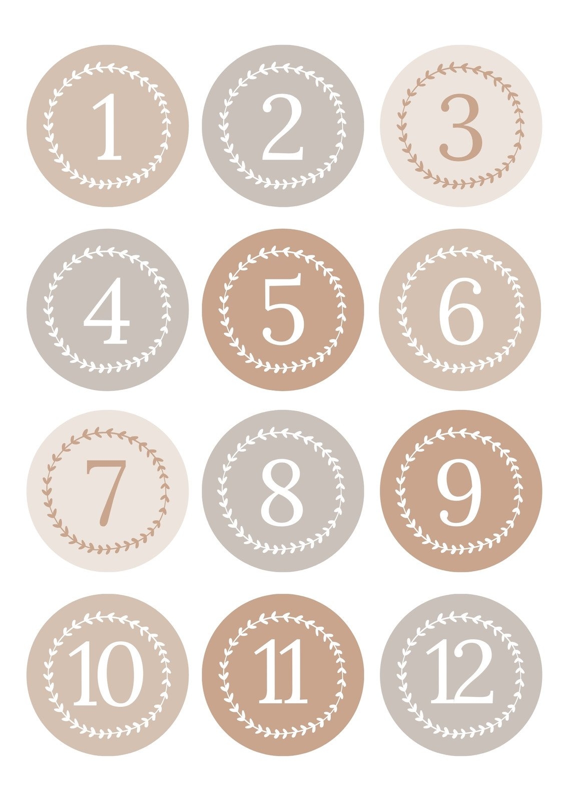 Free Printable Christmas Table Numbers