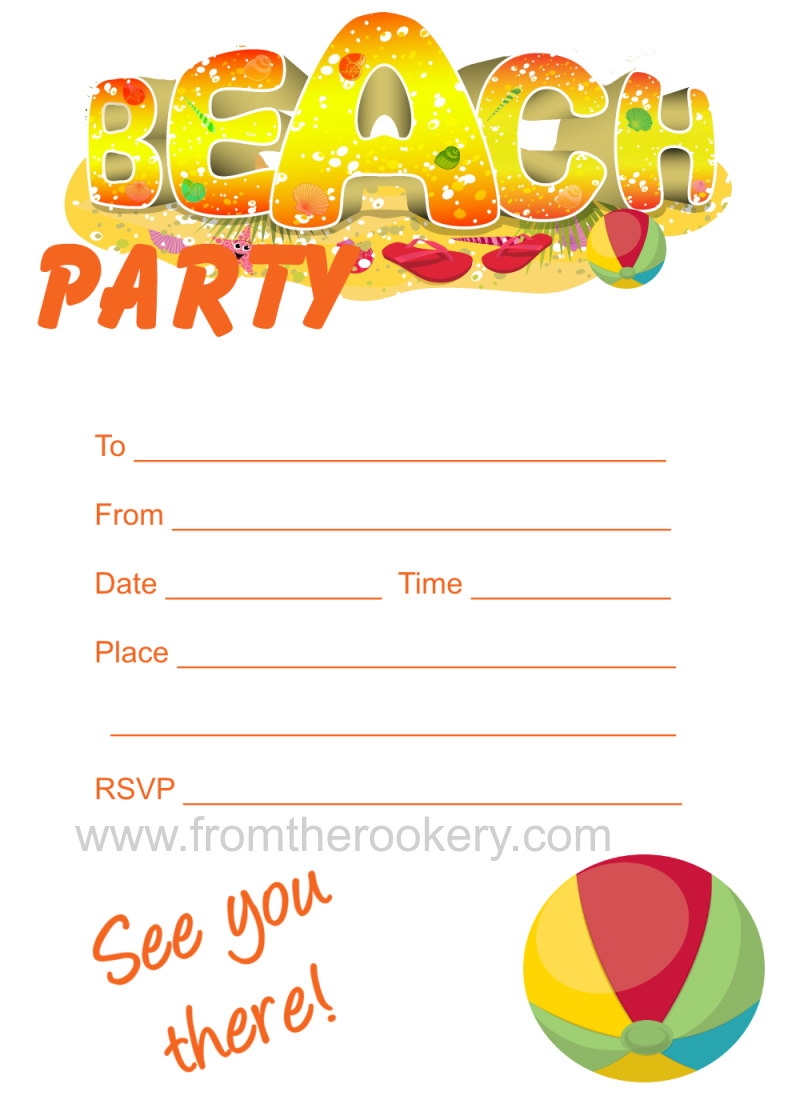 Free Beach Party Invitation
