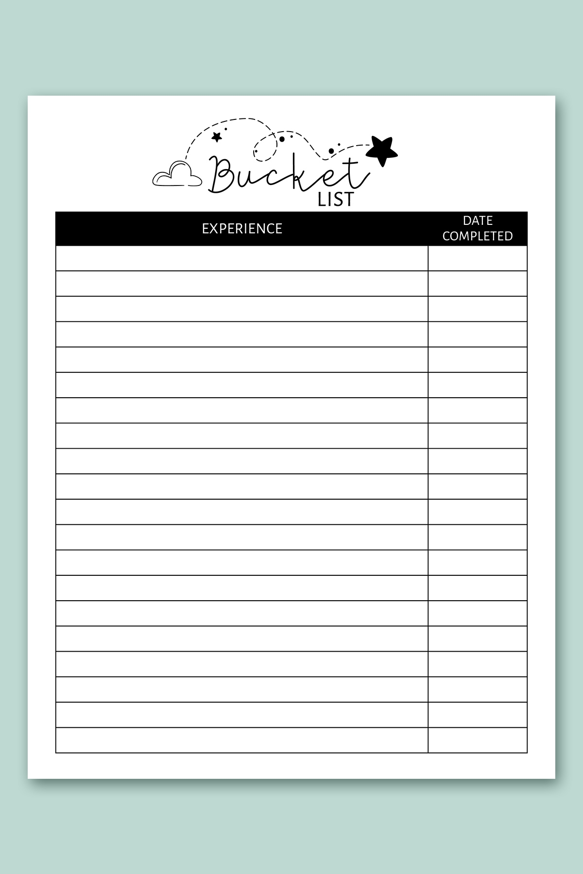 Printable Blank List Free