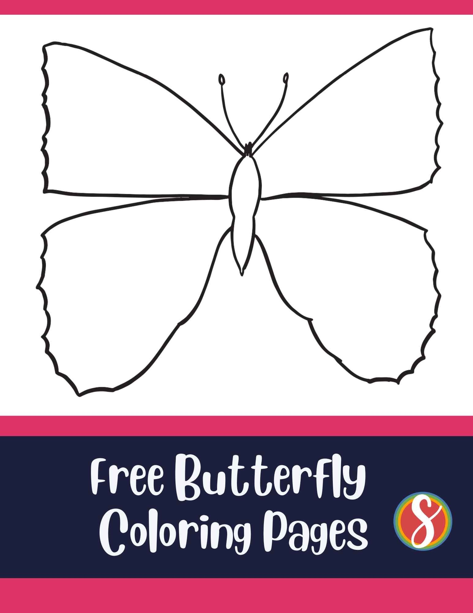 Free Butterfly Coloring Pages Stevie Doodles