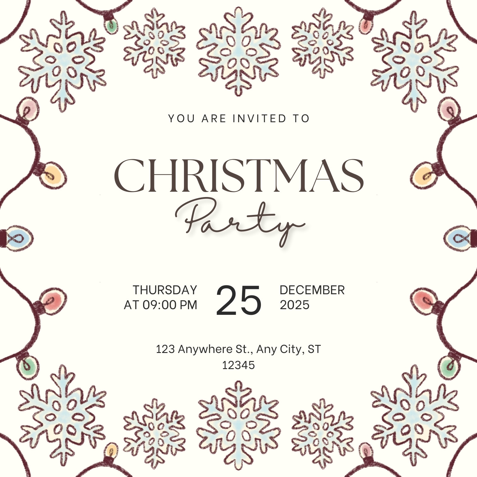 Christmas Party Invitations Free Printable