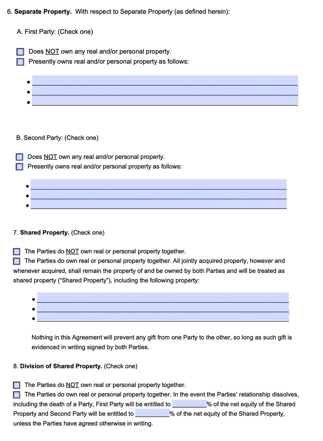 Free Cohabitation Agreement Template PDF Word