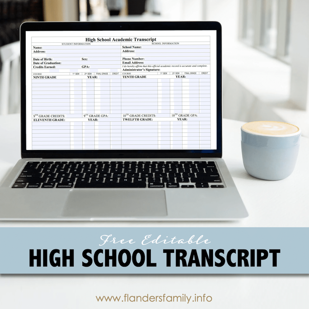 Free Printable High School Transcript