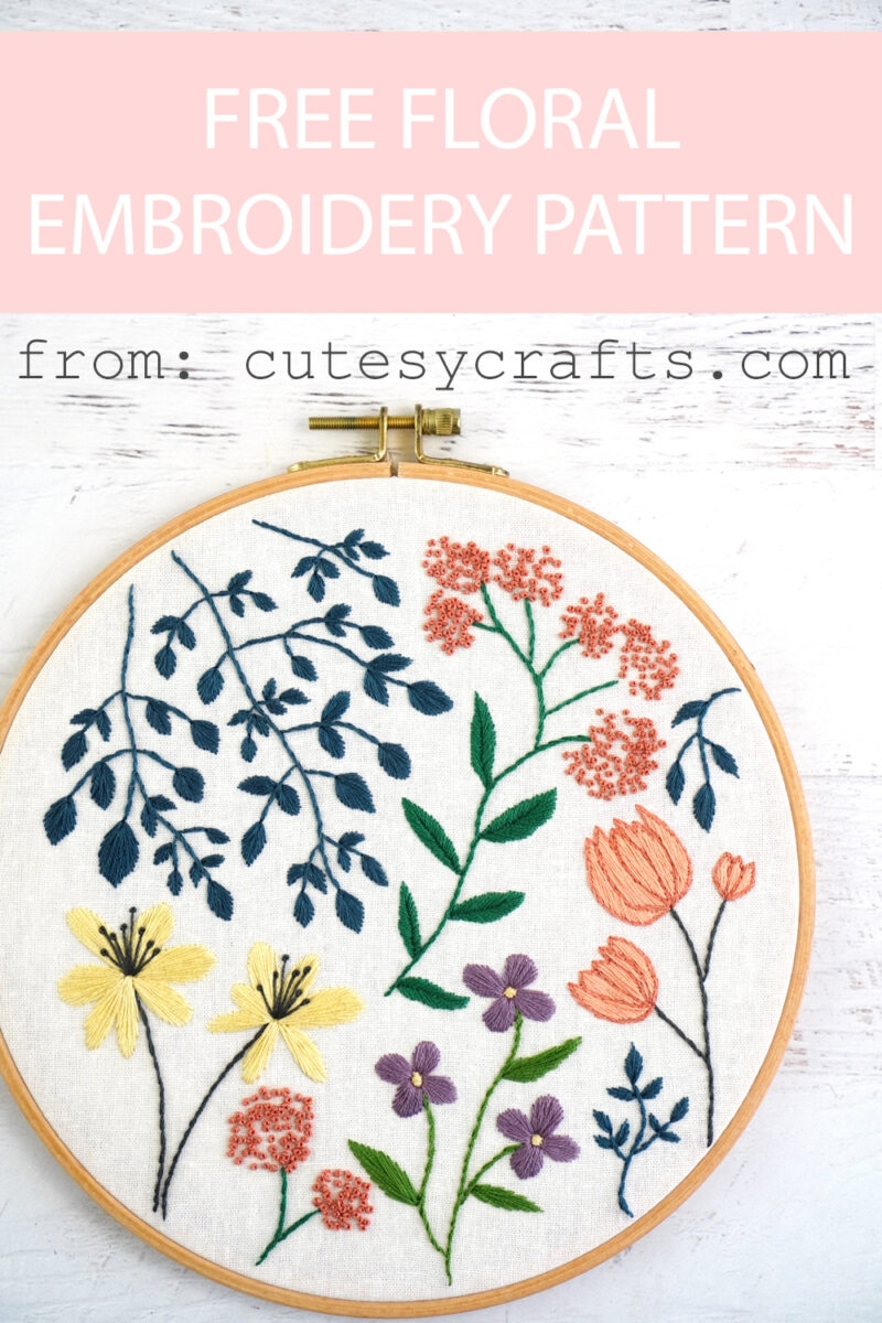 Free Flower Embroidery Pattern Cutesy Crafts