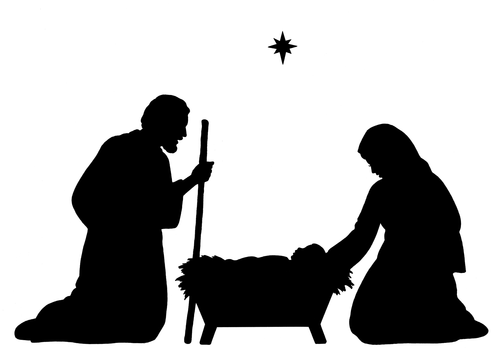 Nativity Silhouette Printable Free