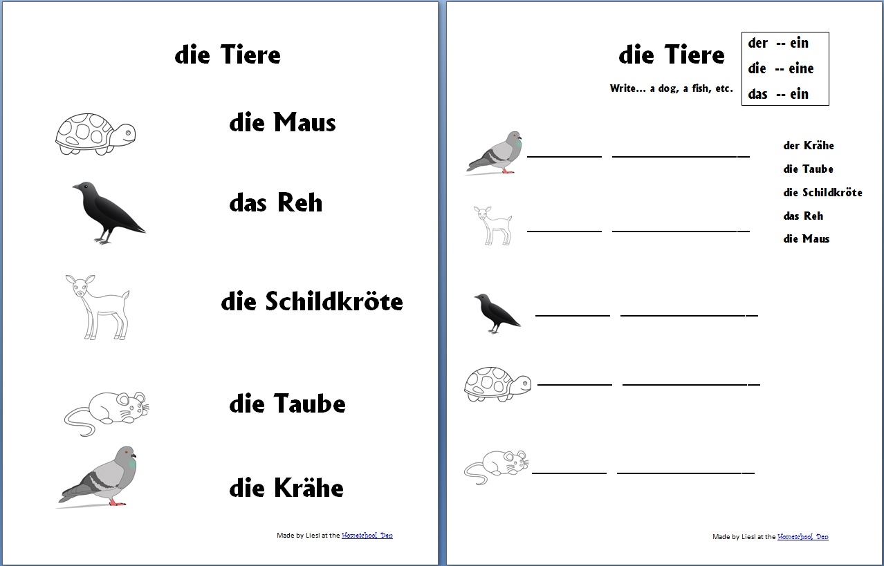 Free German Worksheets Archives Homeschool Den