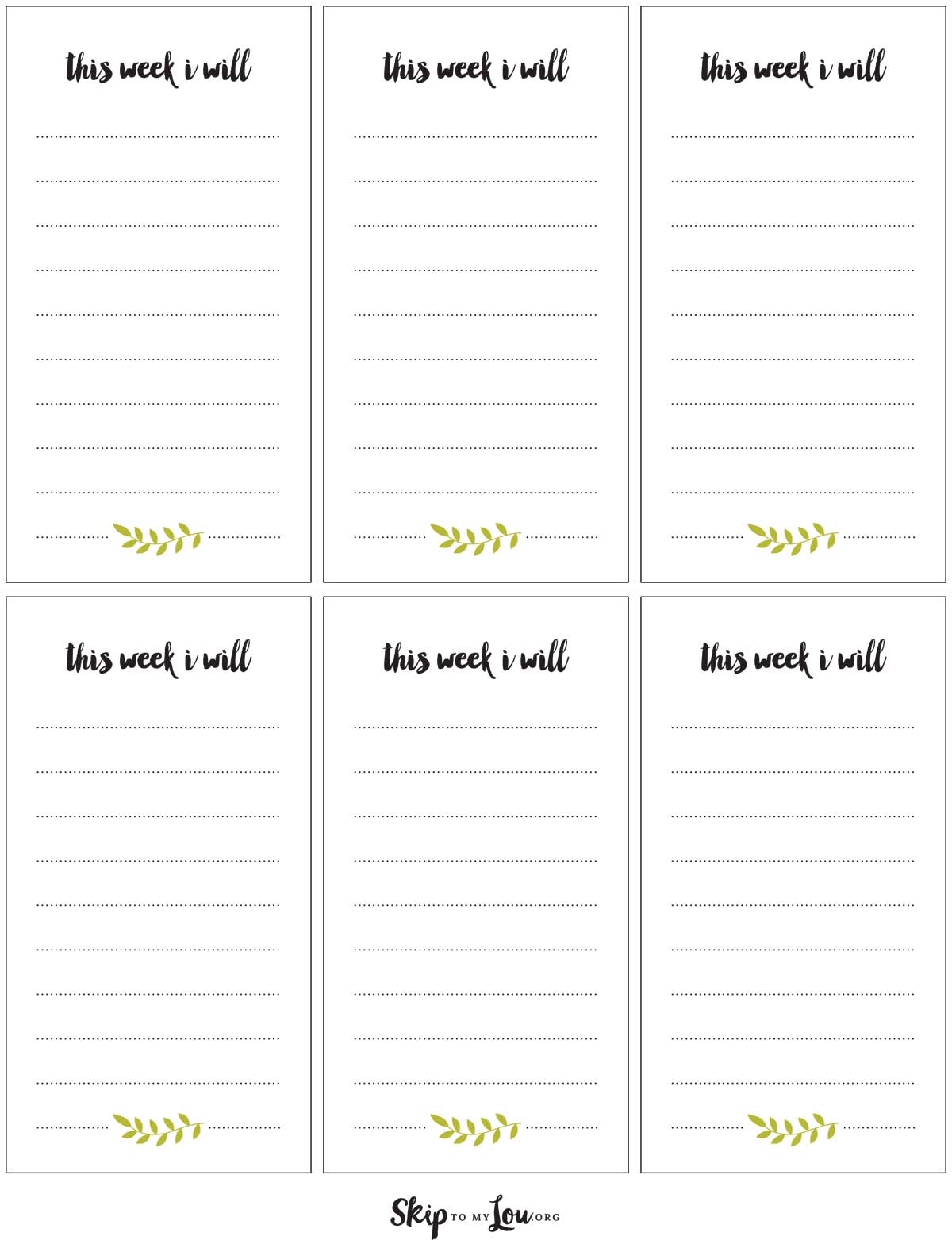 Free Printable Goal List