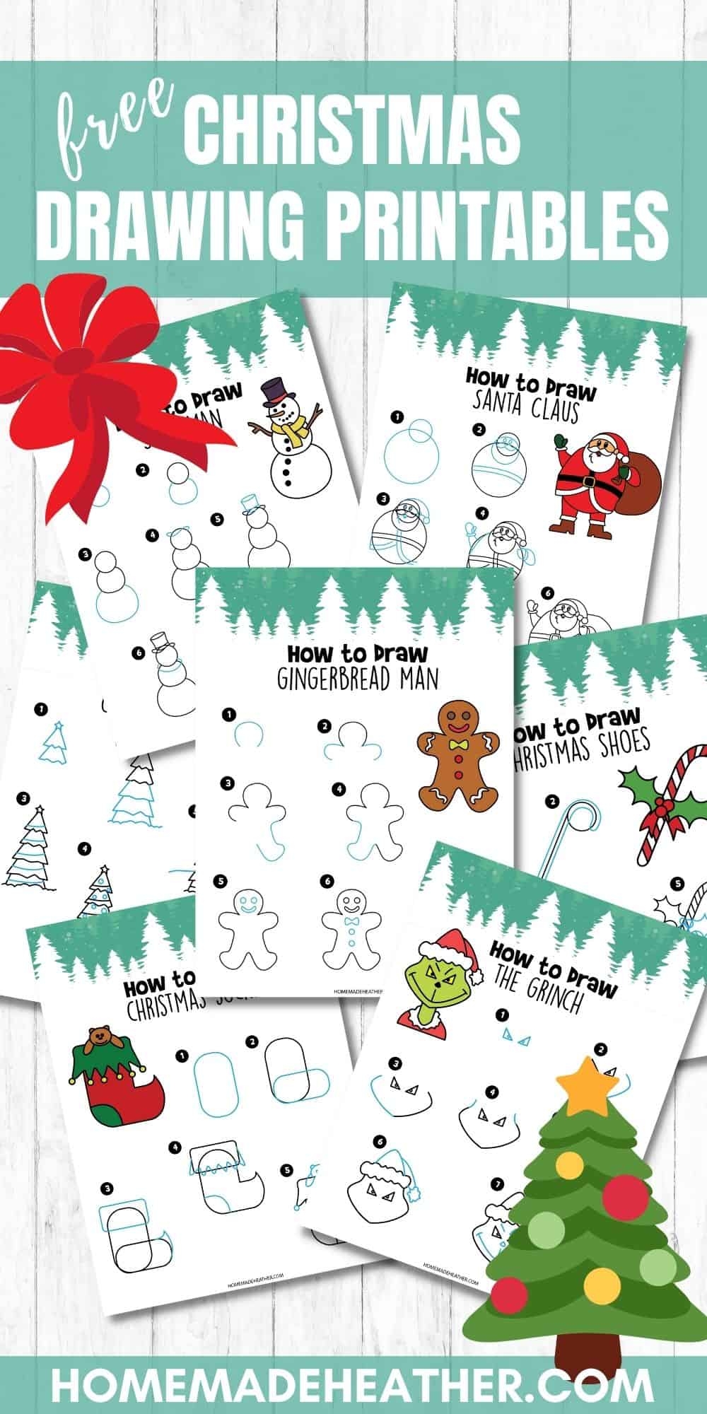 Free How To Draw Christmas Printables Homemade Heather
