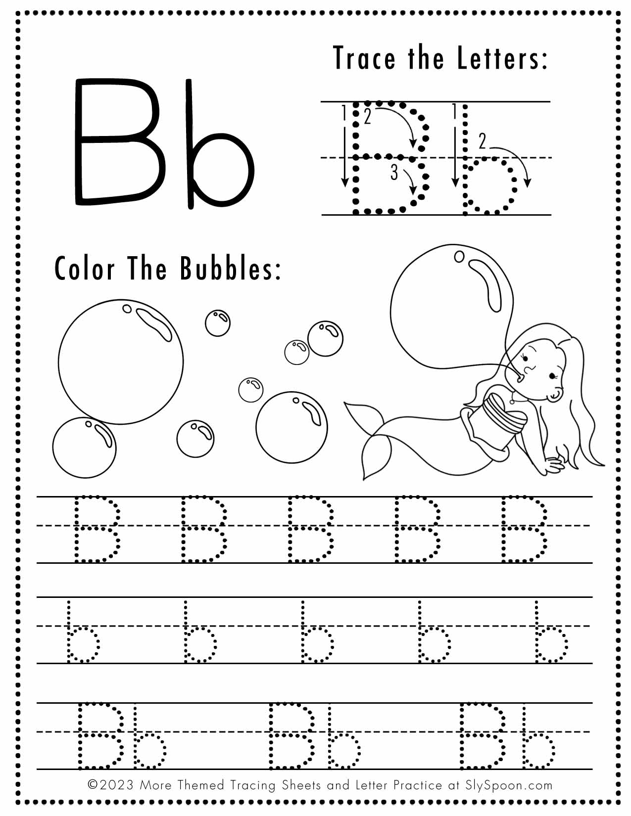 Free Letter B Tracing Worksheets Sly SpoonSly Spoon