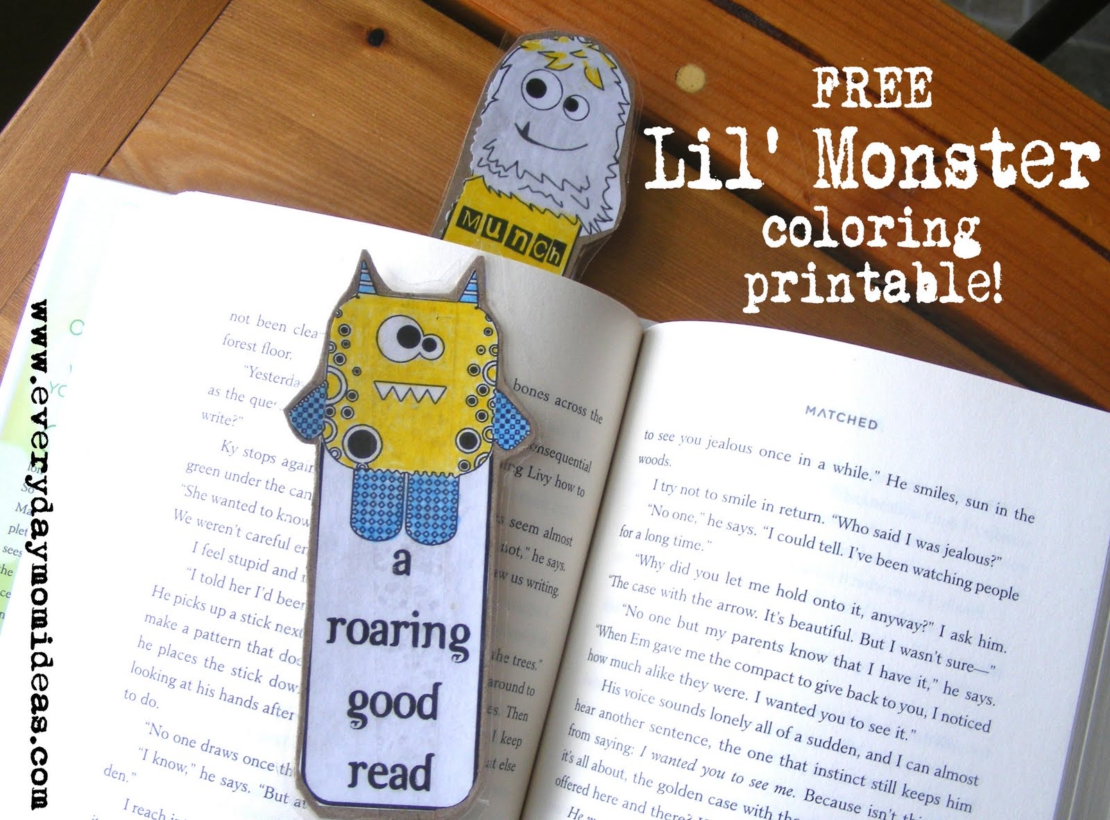 FREE Lil Monster Bookmarks Coloring Printable House Of Pixel Dust