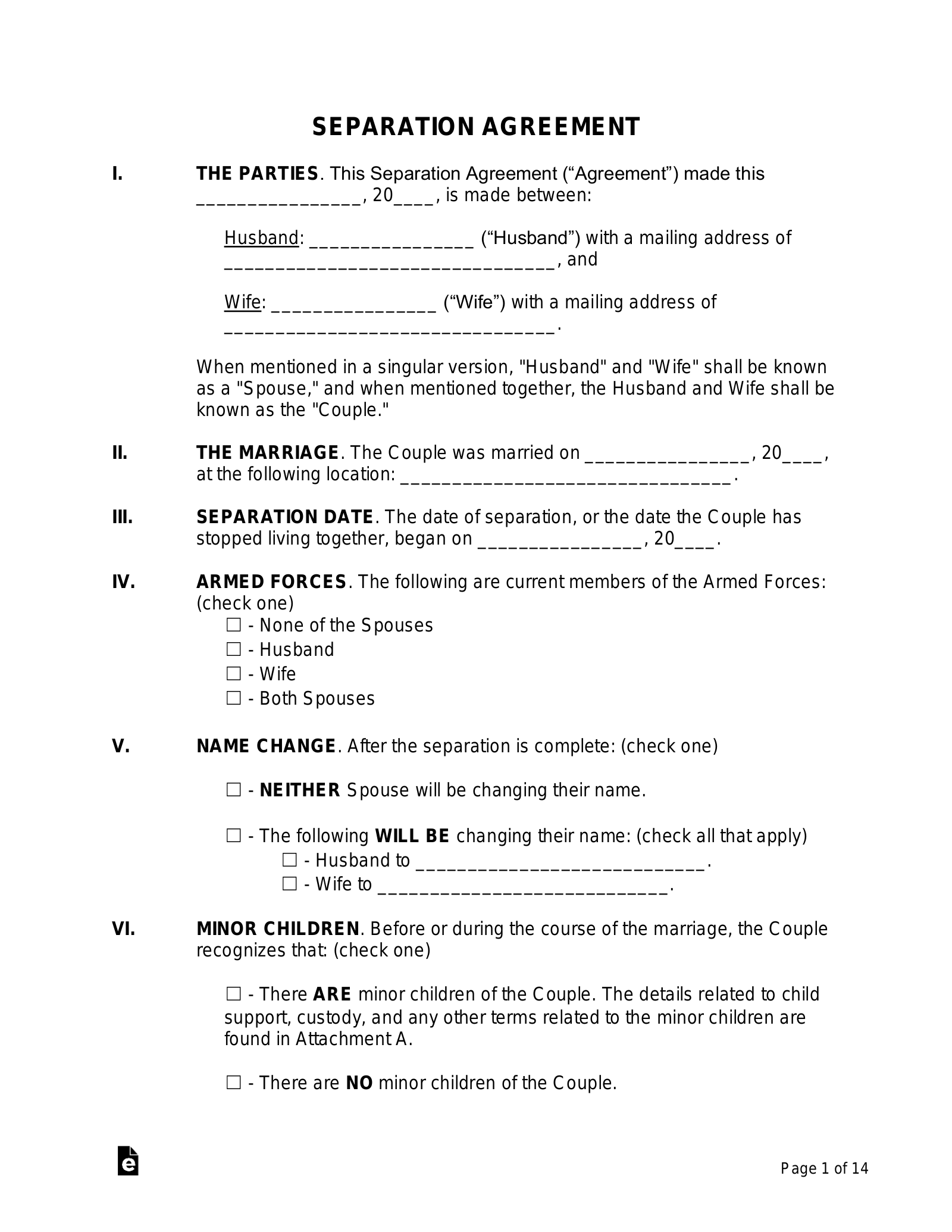 Free Printable Cohabitation Agreement