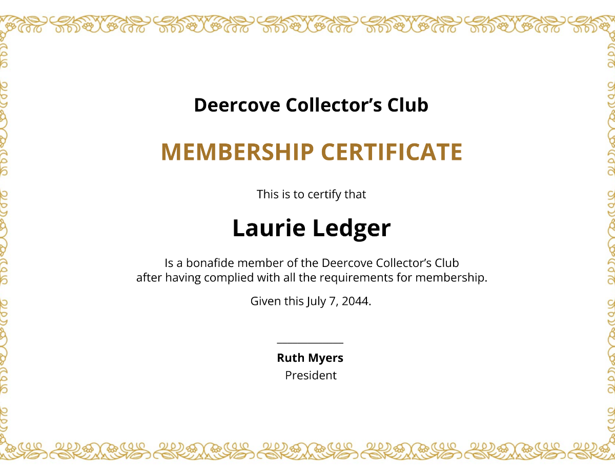 FREE Membership Certificate Templates Examples Edit Online Download Template