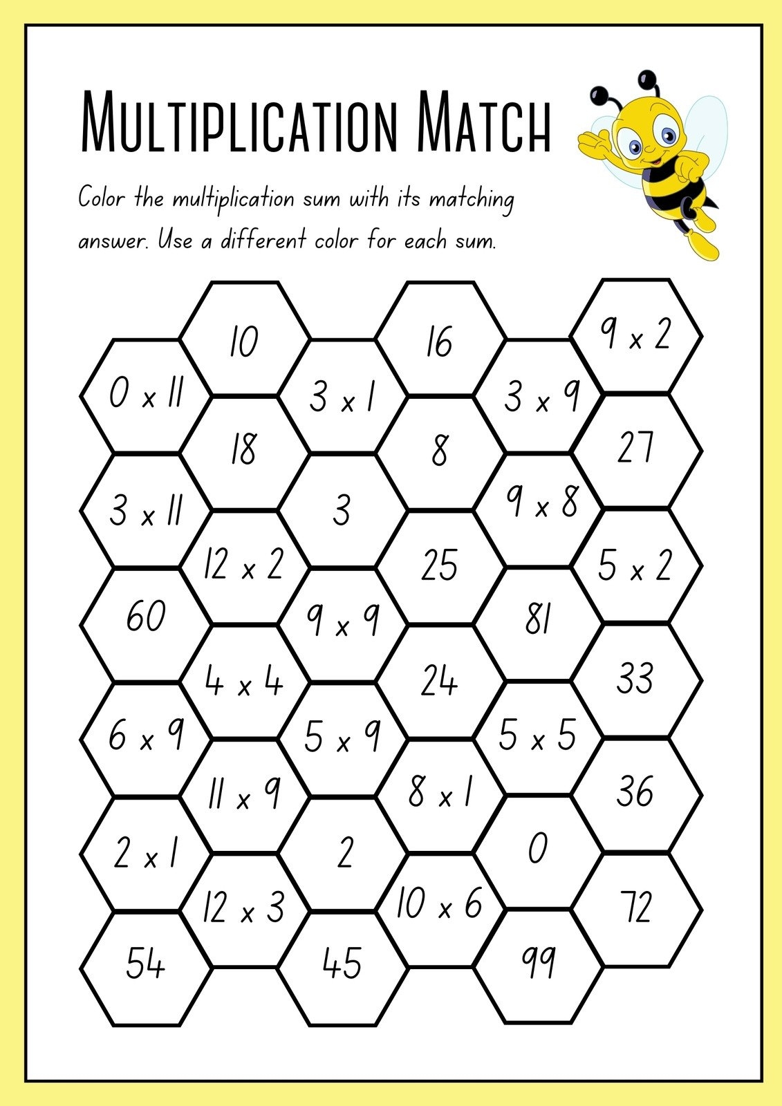 Multiplication Free Printable Worksheets