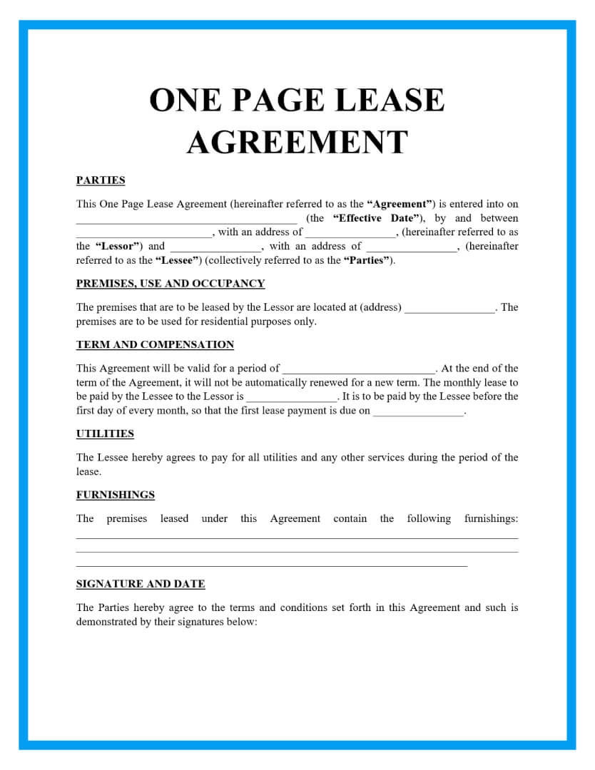Free Printable Rental Agreements