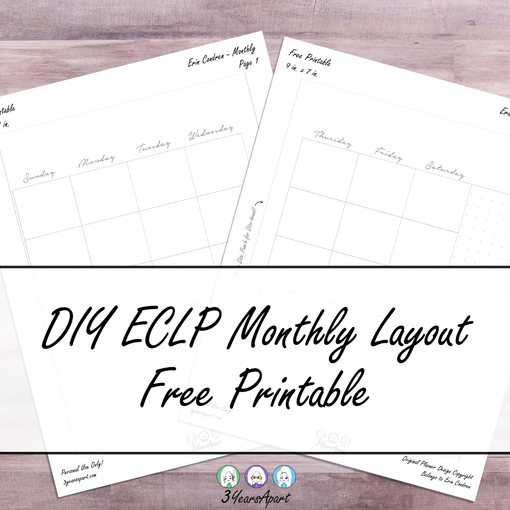 Free Planner Printable Monthly Inserts Ring Discbound Printable 3 Years Apart