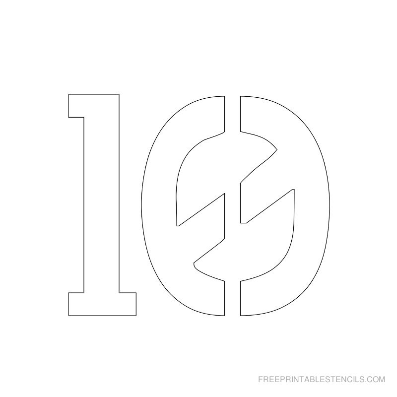 Free Printable 2 Inch Number Stencils 1 10
