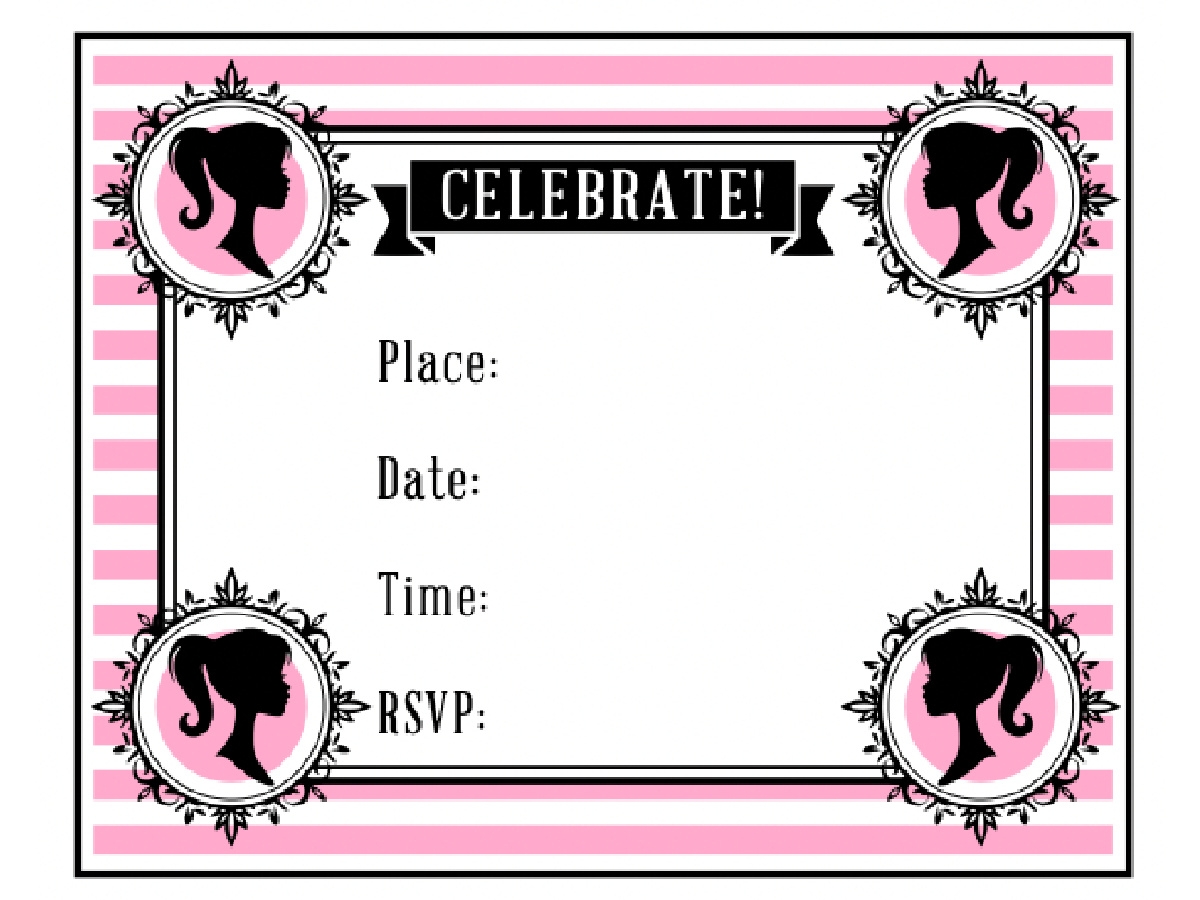 Free Printable Barbie Invitations