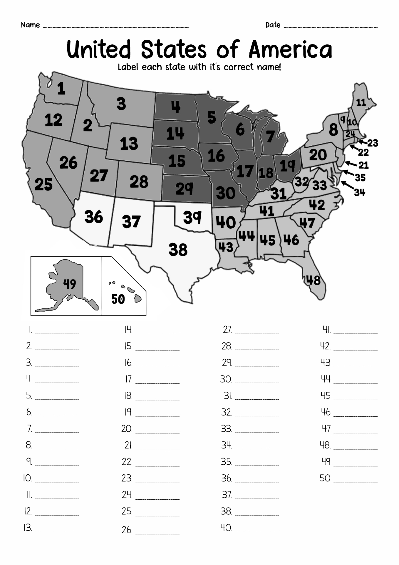 Free Printable Blank Map Of The United States Worksheets Worksheets Library