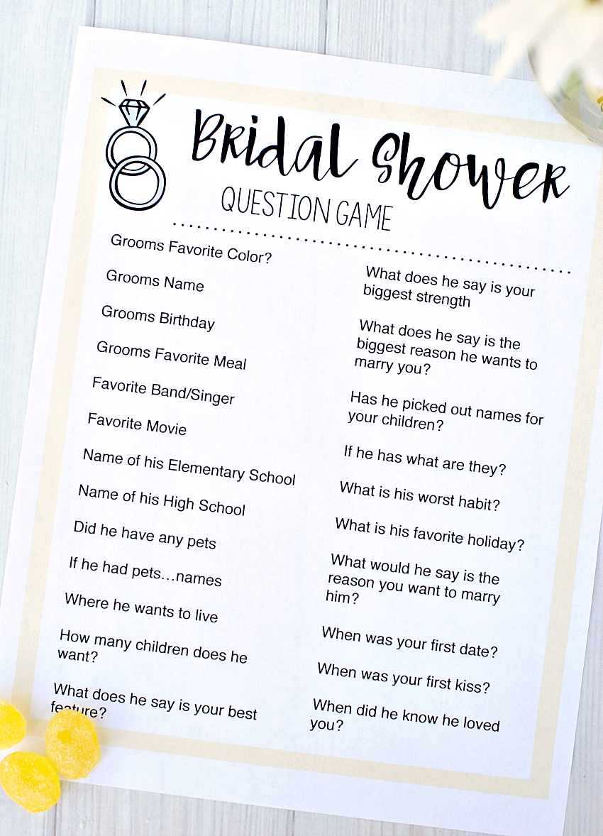 Free Printable Newlywed Game Questions