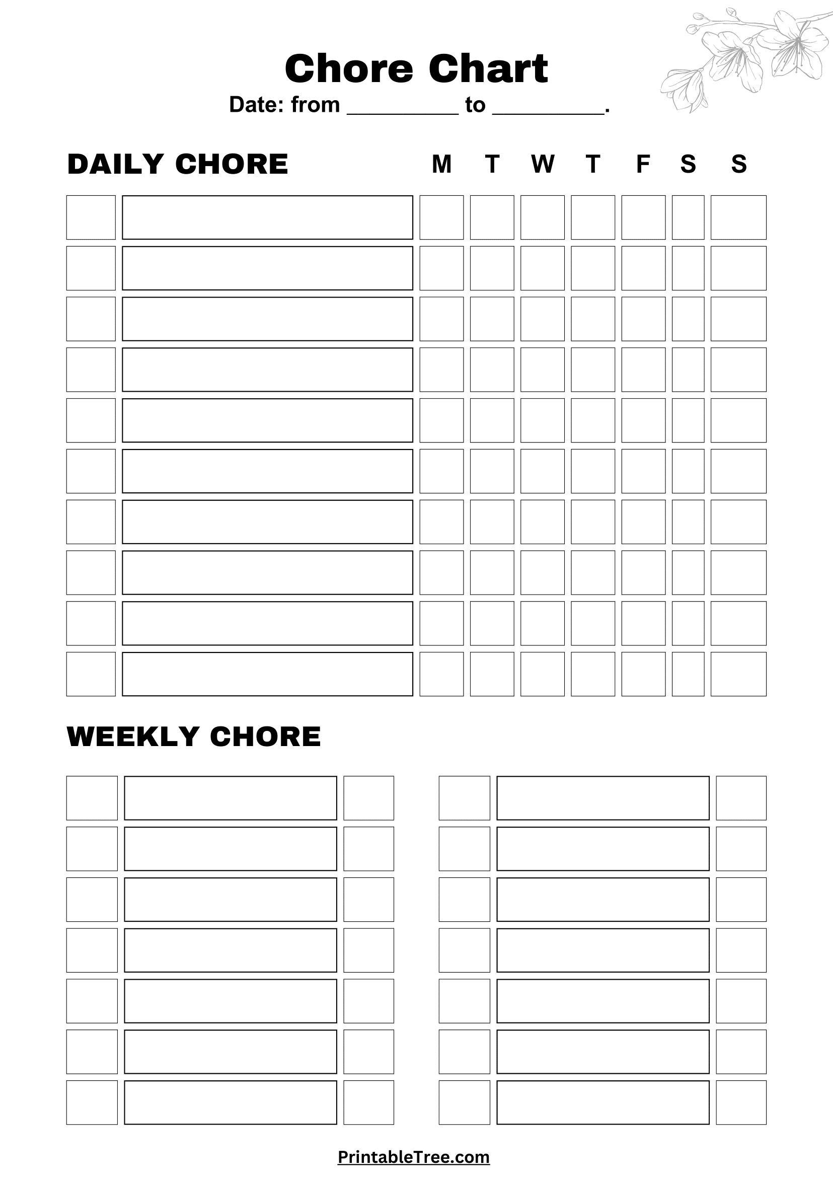 Free Printable Chore Charts