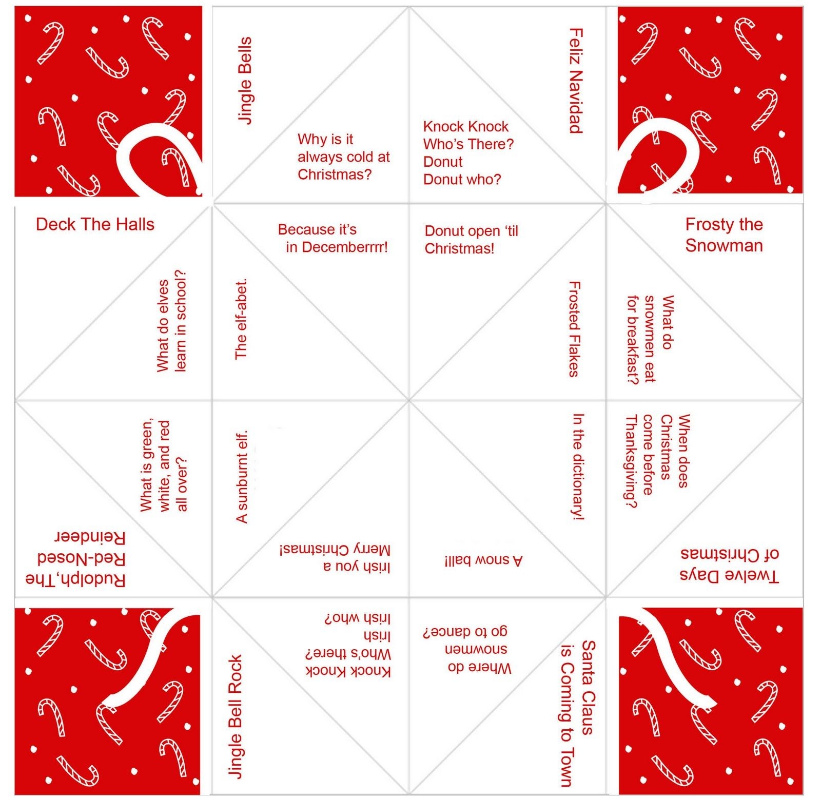 Free Printable Christmas Cootie Catcher
