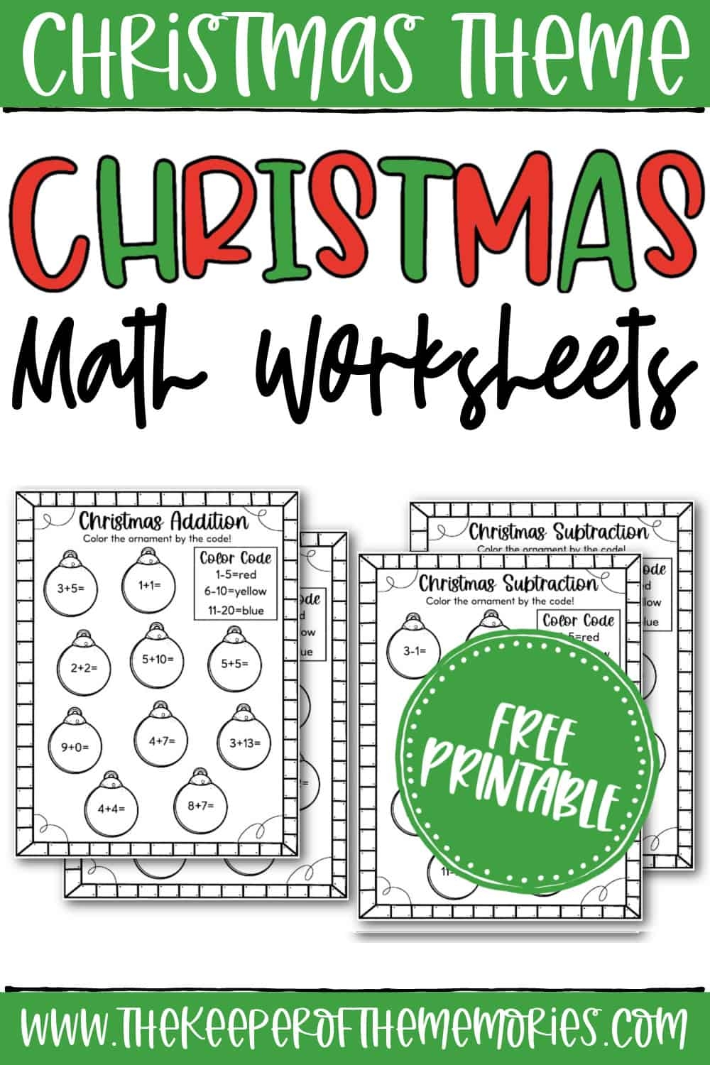 Free Printable Holiday Math Worksheets