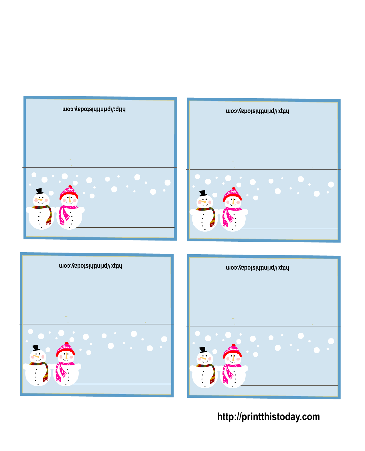 Free Printable Christmas Place Cards
