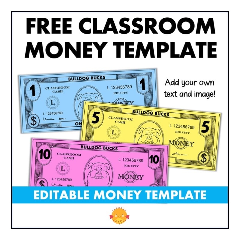 Free Printable Classroom Money Template For Fun And Learning Fishyrobb