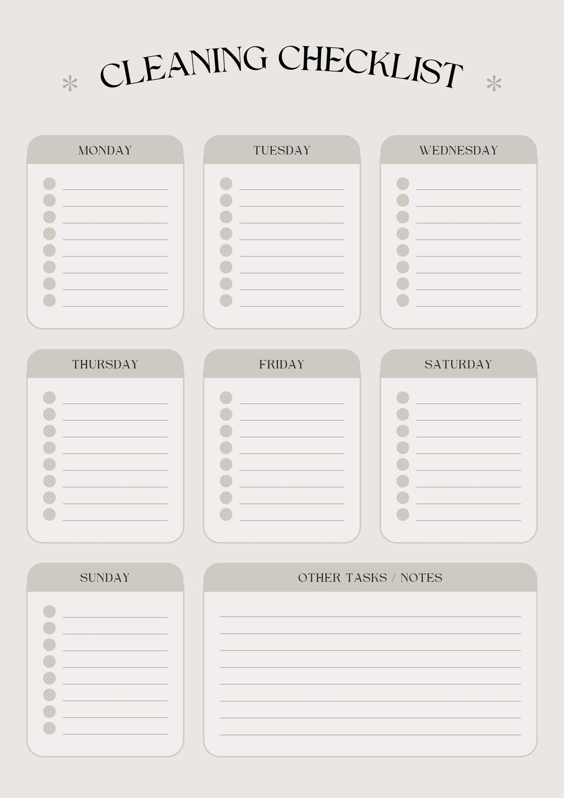 Free Printable Cleaning Checklist Templates Canva