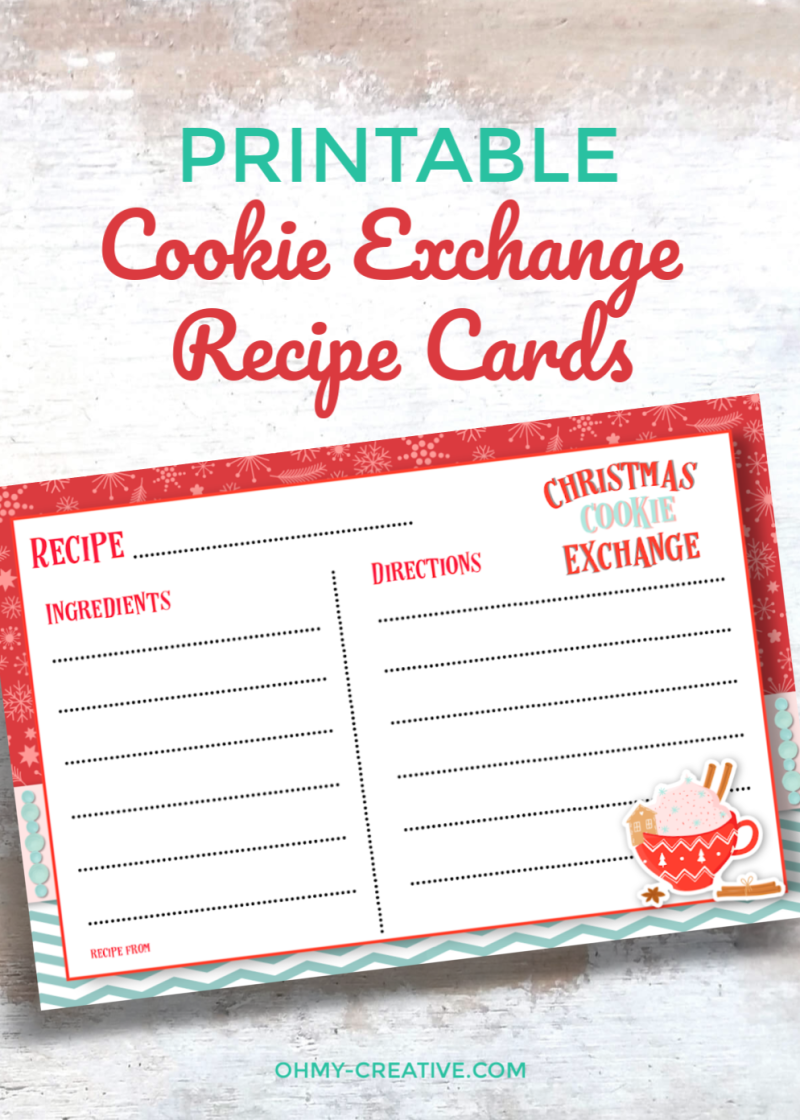 Free Printable Cookie Exchange Recipe Cards Oh My Creative
