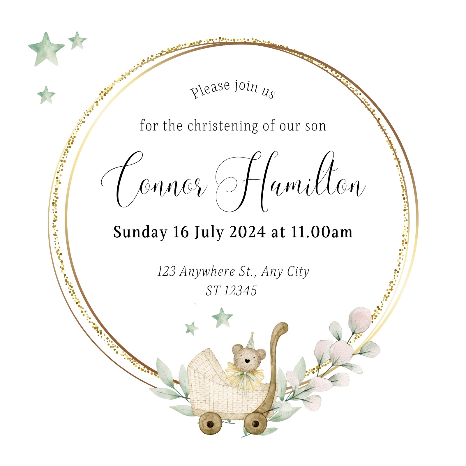 Free Printable Customizable Baptism Card Templates Canva