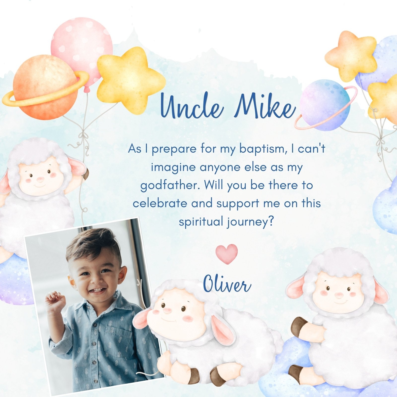 Free Printable Customizable Baptism Card Templates Canva