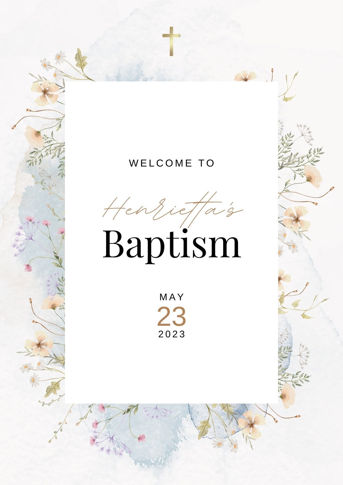 Free Printable Customizable Baptism Card Templates Canva