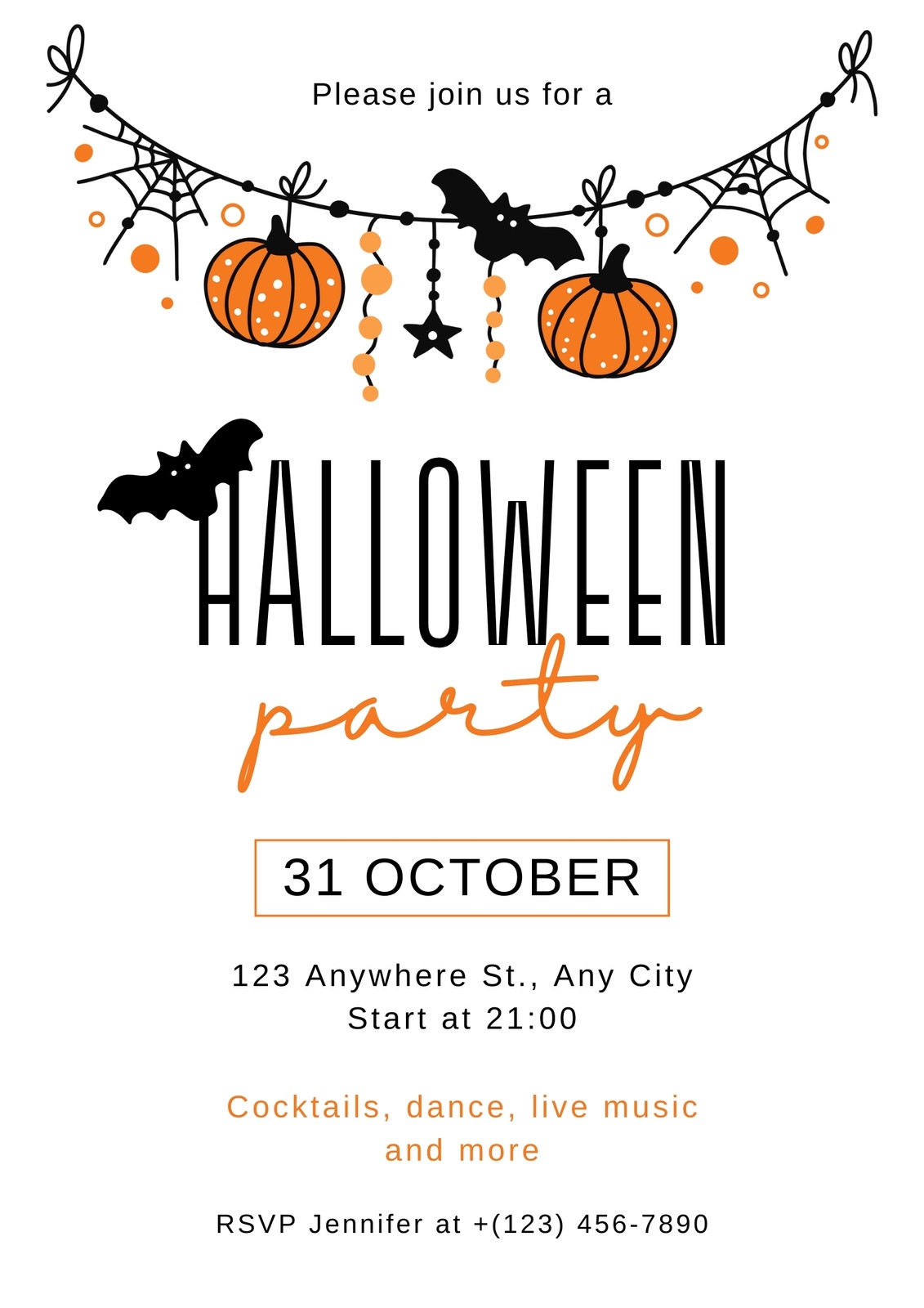Free Printable Customizable Halloween Flyer Templates Canva