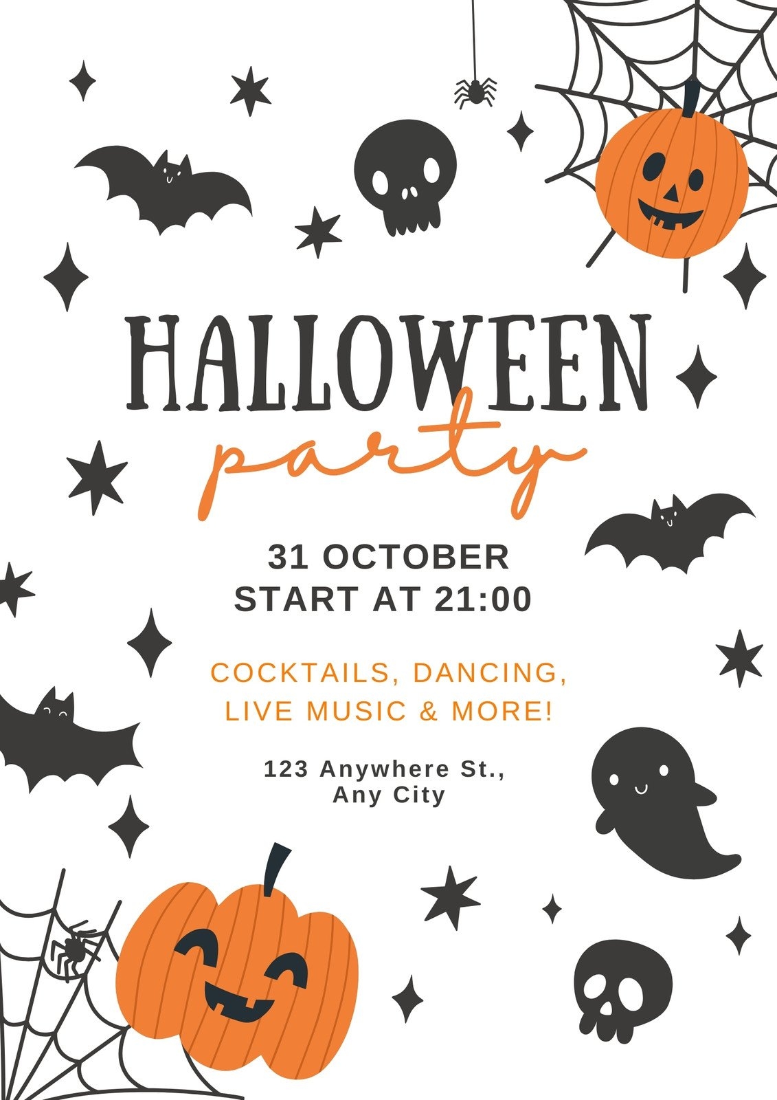 Free Printable Customizable Halloween Flyer Templates Canva
