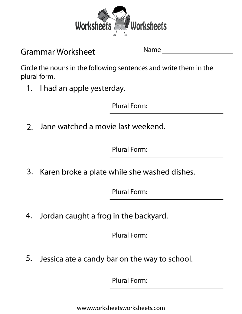 Free Printable Esl Worksheets