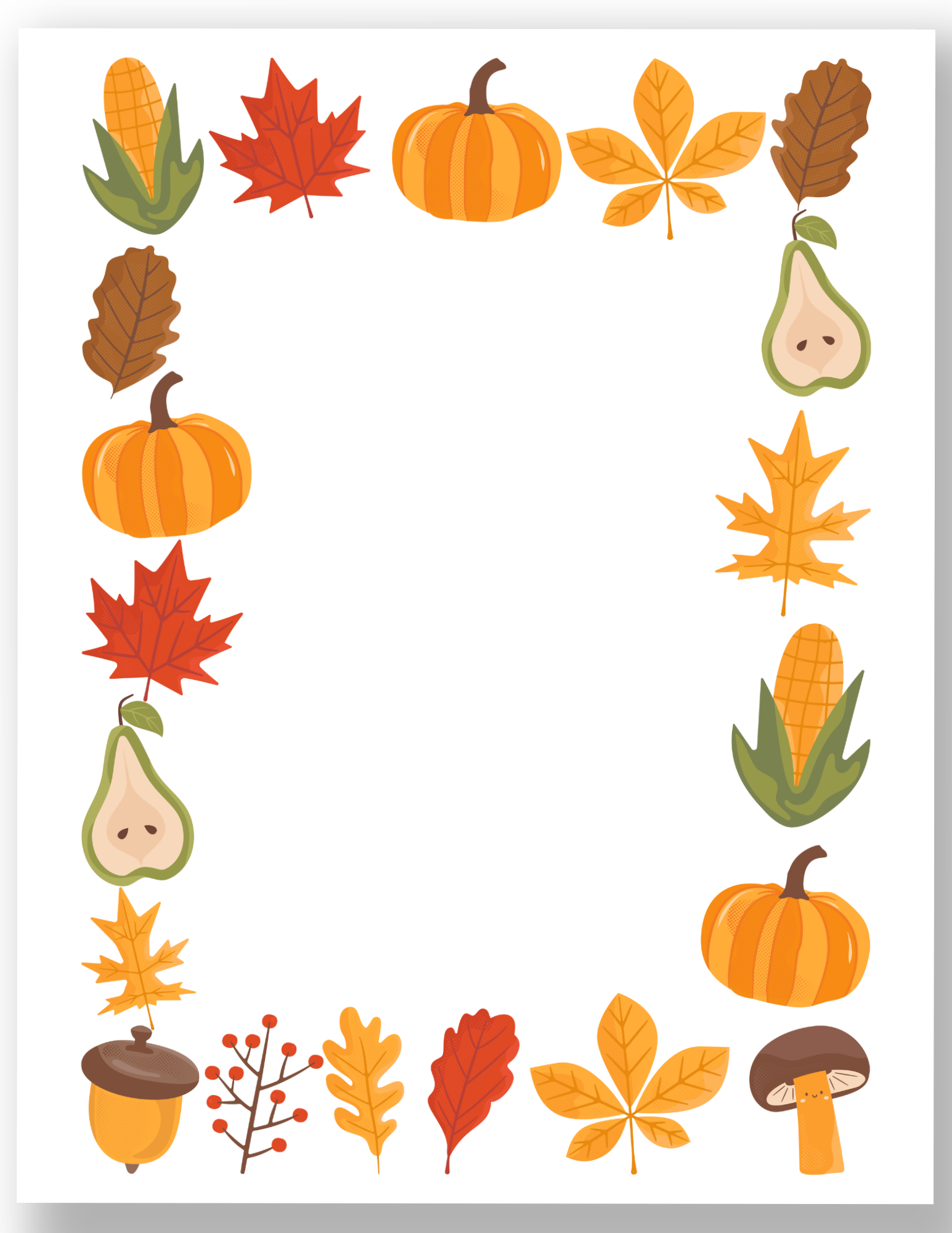 Free Printable Fall Page Borders Gathering Beauty