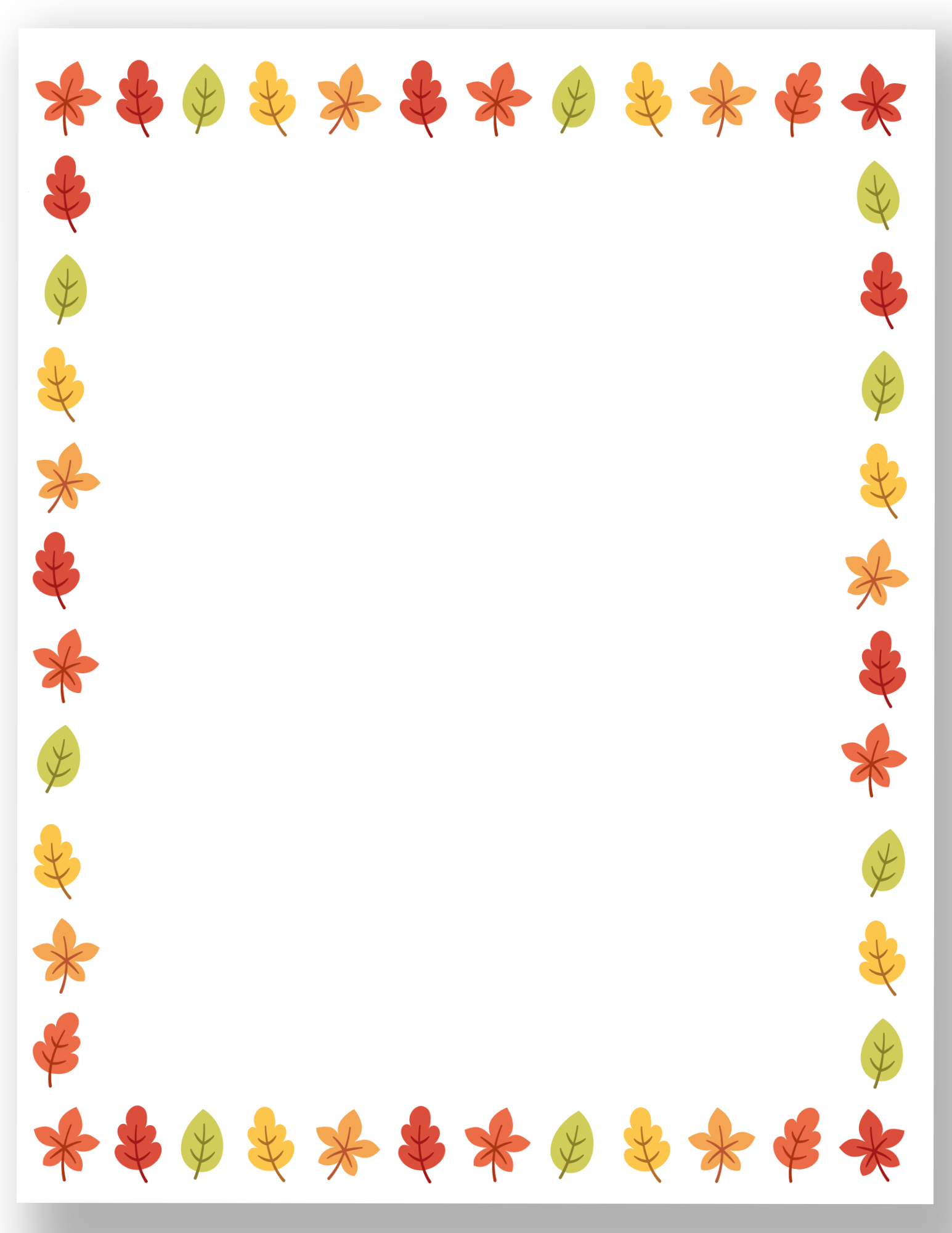 Free Printable Fall Page Borders Gathering Beauty